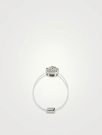 Imagine 18K Gold Floating Nylon Pear Ring With Diamonds