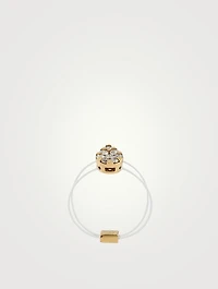 Imagine 18K Gold Floating Nylon Pear Ring With Diamonds