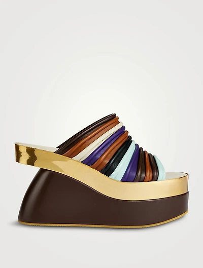 Leather Platform Mules