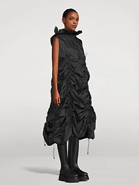 Nylon Ripstop Midi Dress With Hood