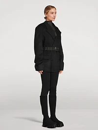 Belted Wool Cashmere Double-Breasted Blazer