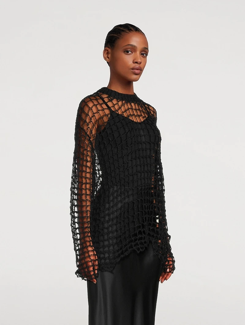 Wool And Mohair Crochet Sweater