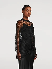 Wool And Mohair Crochet Sweater