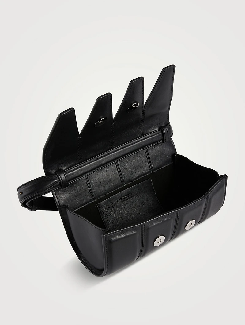 Four Grommet Leather Shoulder Bag