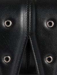 Four Grommet Leather Shoulder Bag