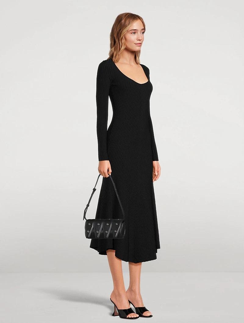 Four Grommet Leather Shoulder Bag