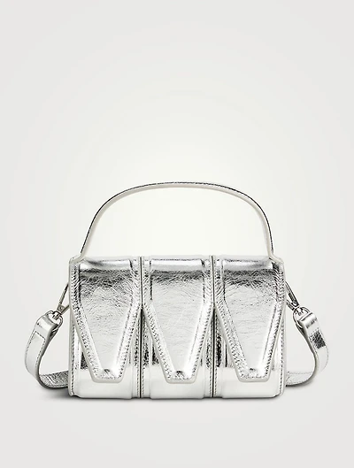 Three Metallic Leather Clutch