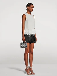 Three Metallic Leather Clutch