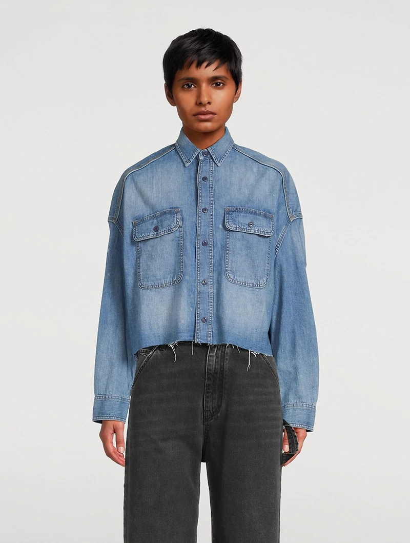 Cropped Denim Shirt