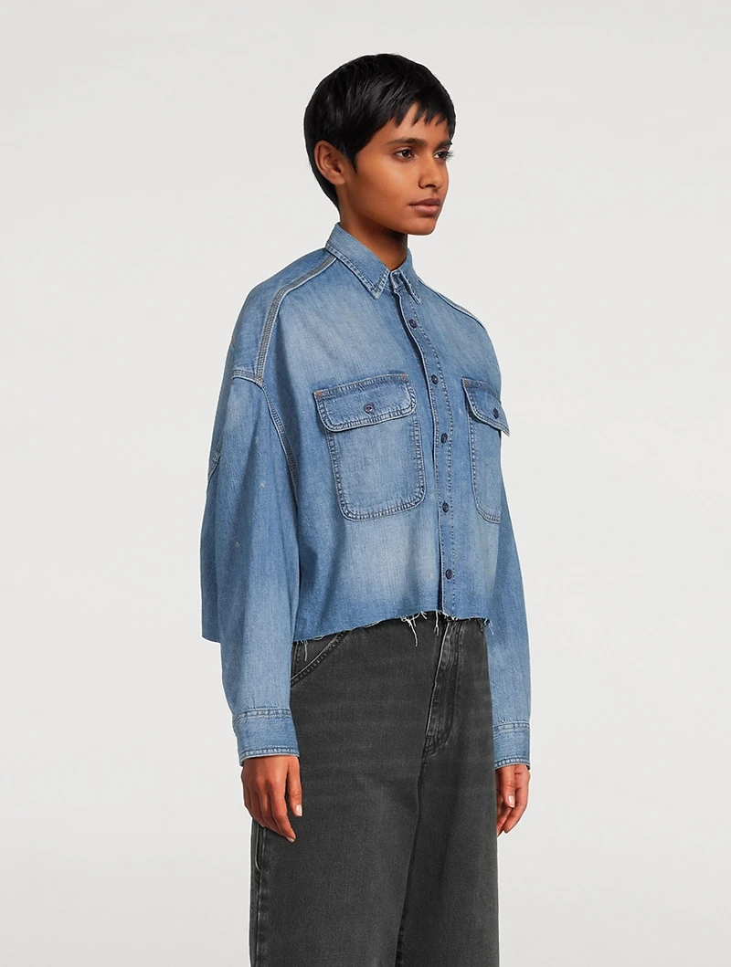 Cropped Denim Shirt