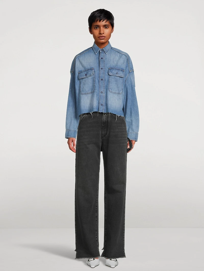Cropped Denim Shirt