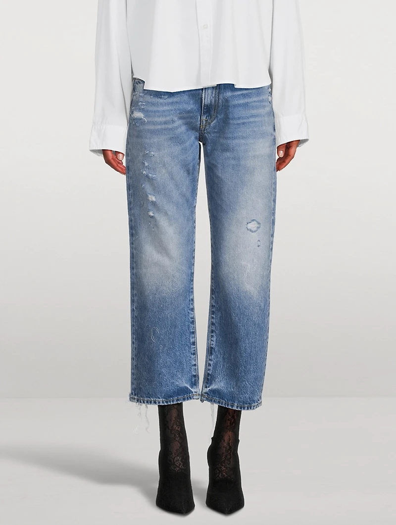 Boyfriend Relaxed-Leg Jeans With Rips