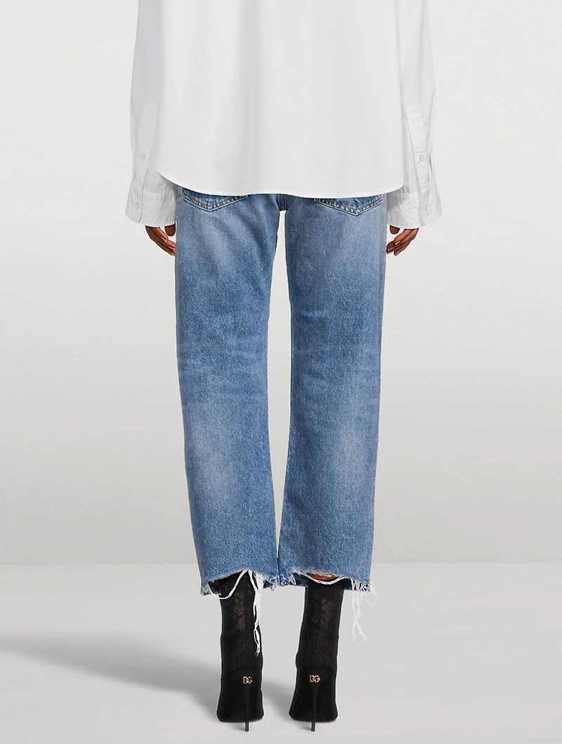 Boyfriend Relaxed-Leg Jeans With Rips
