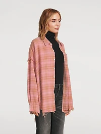 Oversized Shredded Flannel Shirt