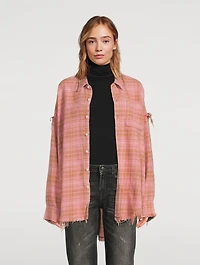 Oversized Shredded Flannel Shirt