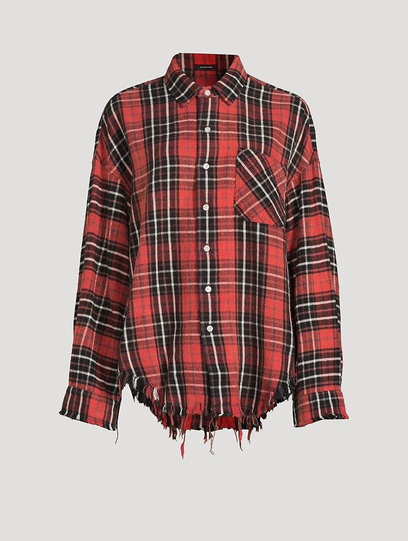Boxy Work Shirt Plaid Print