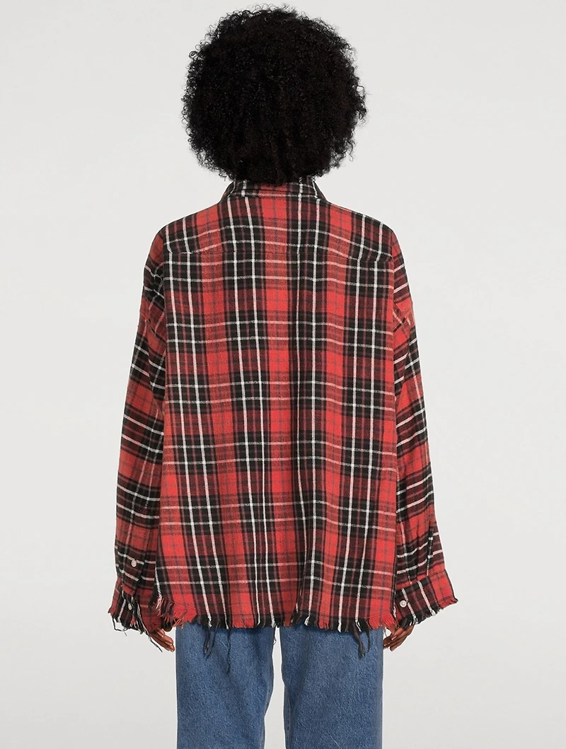Boxy Work Shirt Plaid Print