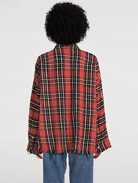 Boxy Work Shirt Plaid Print
