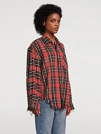 Boxy Work Shirt Plaid Print
