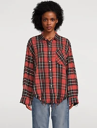 Boxy Work Shirt Plaid Print