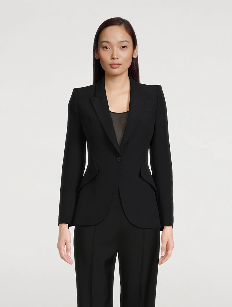 Leaf Crepe Blazer