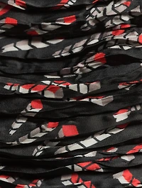 Asymmetric Mini Skirt Screw Print