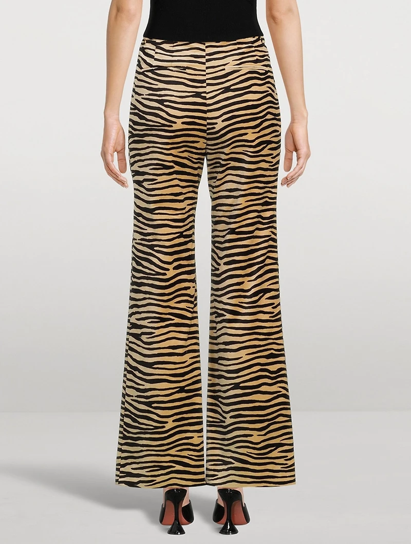 Straight-Leg Trousers Tiger Stripe Print