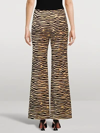 Straight-Leg Trousers Tiger Stripe Print