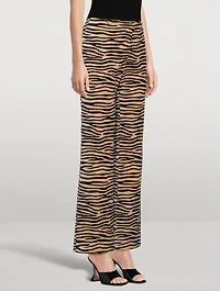 Straight-Leg Trousers Tiger Stripe Print