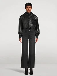 Crystal-Embellished Jersey Turtleneck Top