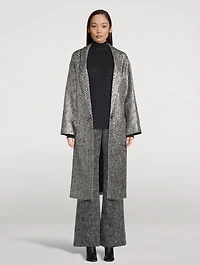 Metallic Herringbone Coat