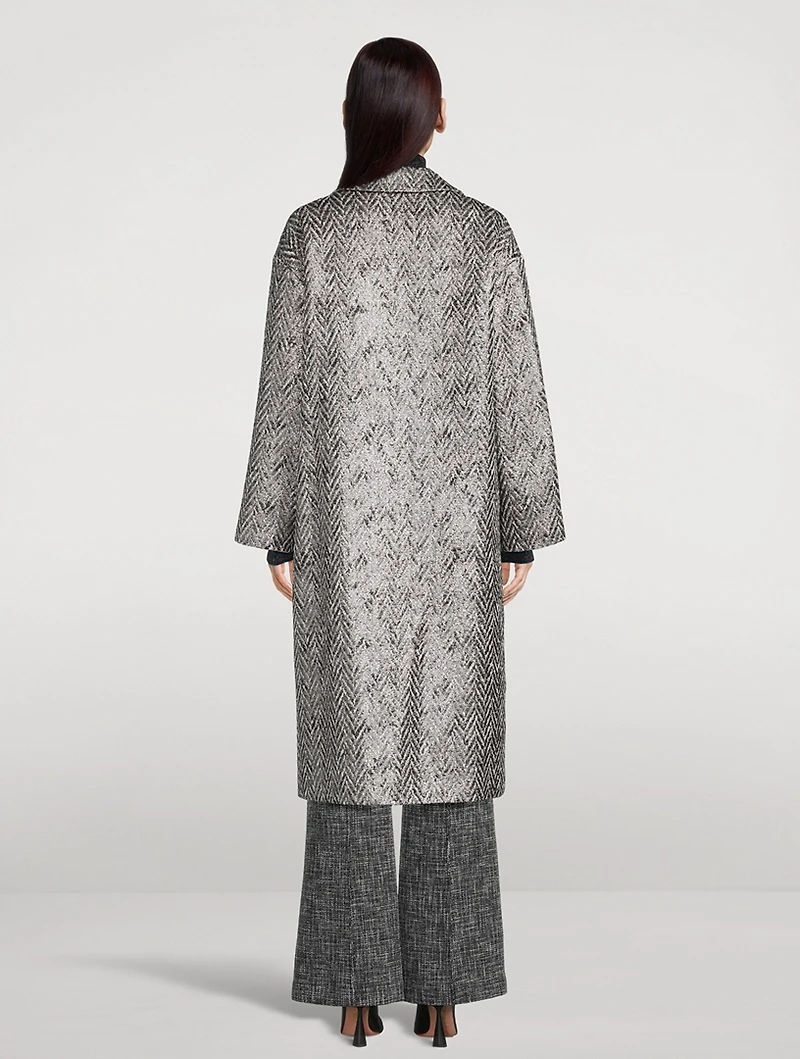 Metallic Herringbone Coat