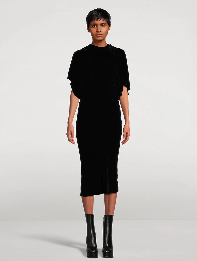 Seb Draped Velvet Dress