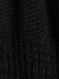 Cape-Sleeve Wool Dress
