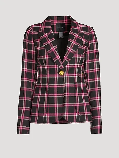 Duchess Wool Blazer Plaid Print