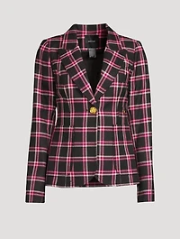 Duchess Wool Blazer Plaid Print