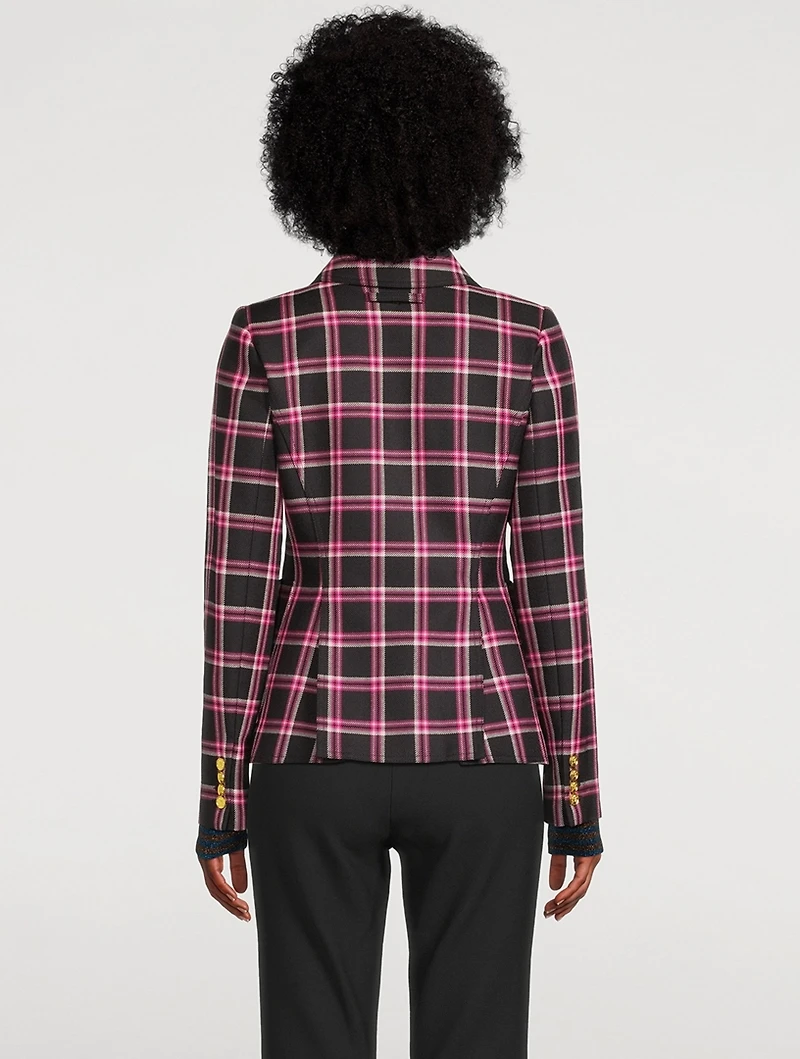 Duchess Wool Blazer Plaid Print