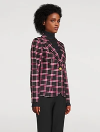 Duchess Wool Blazer Plaid Print