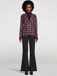 Duchess Wool Blazer Plaid Print