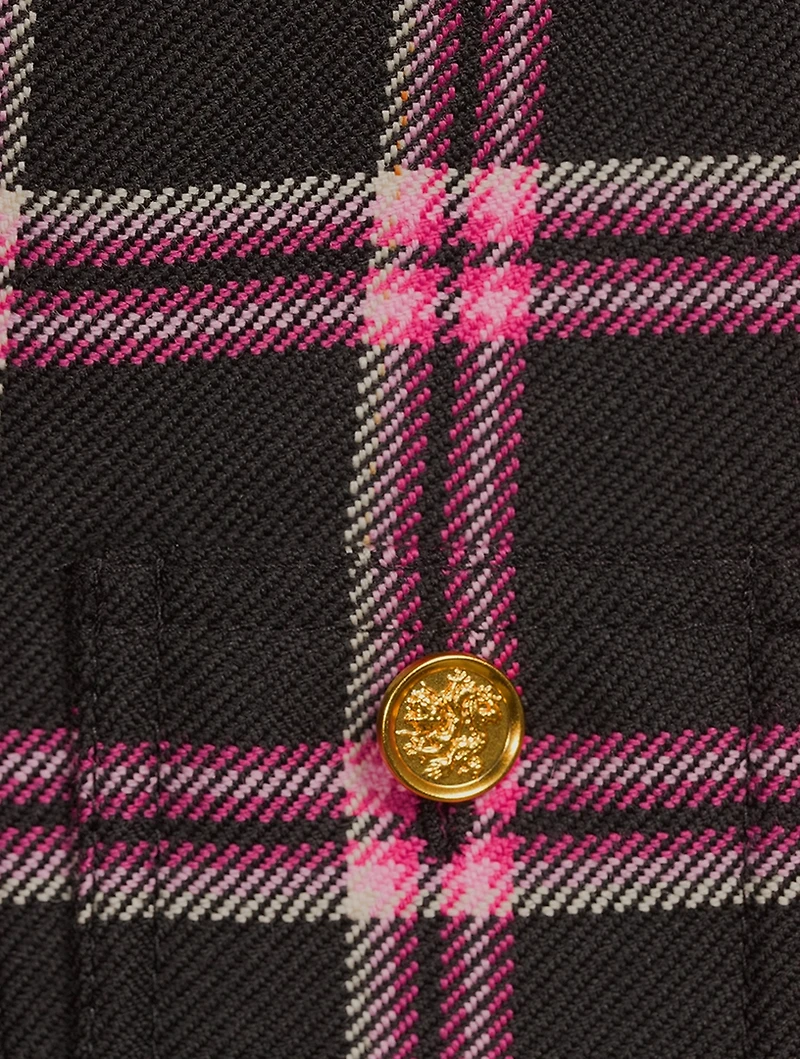Duchess Wool Blazer Plaid Print