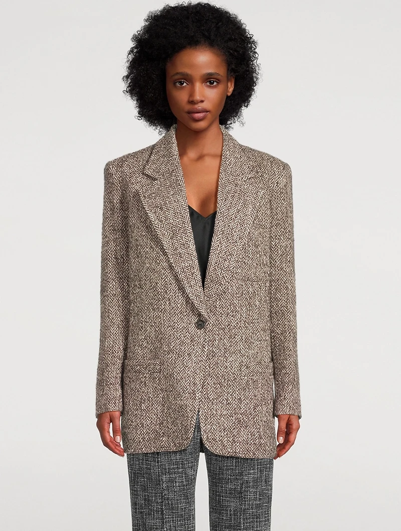 Oversized Herringbone Blazer
