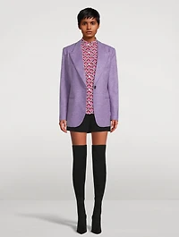 Puff-Sleeve Blouse Tile Print