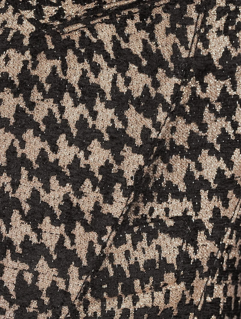 Hutton Metallic Blazer Plaid Print
