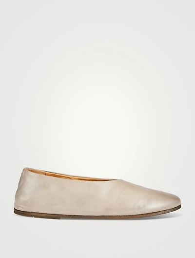 Coltellaccio Leather Ballerina Flats