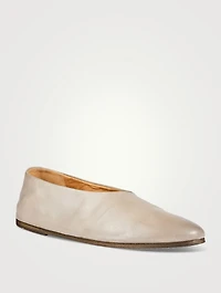 Coltellaccio Leather Ballerina Flats