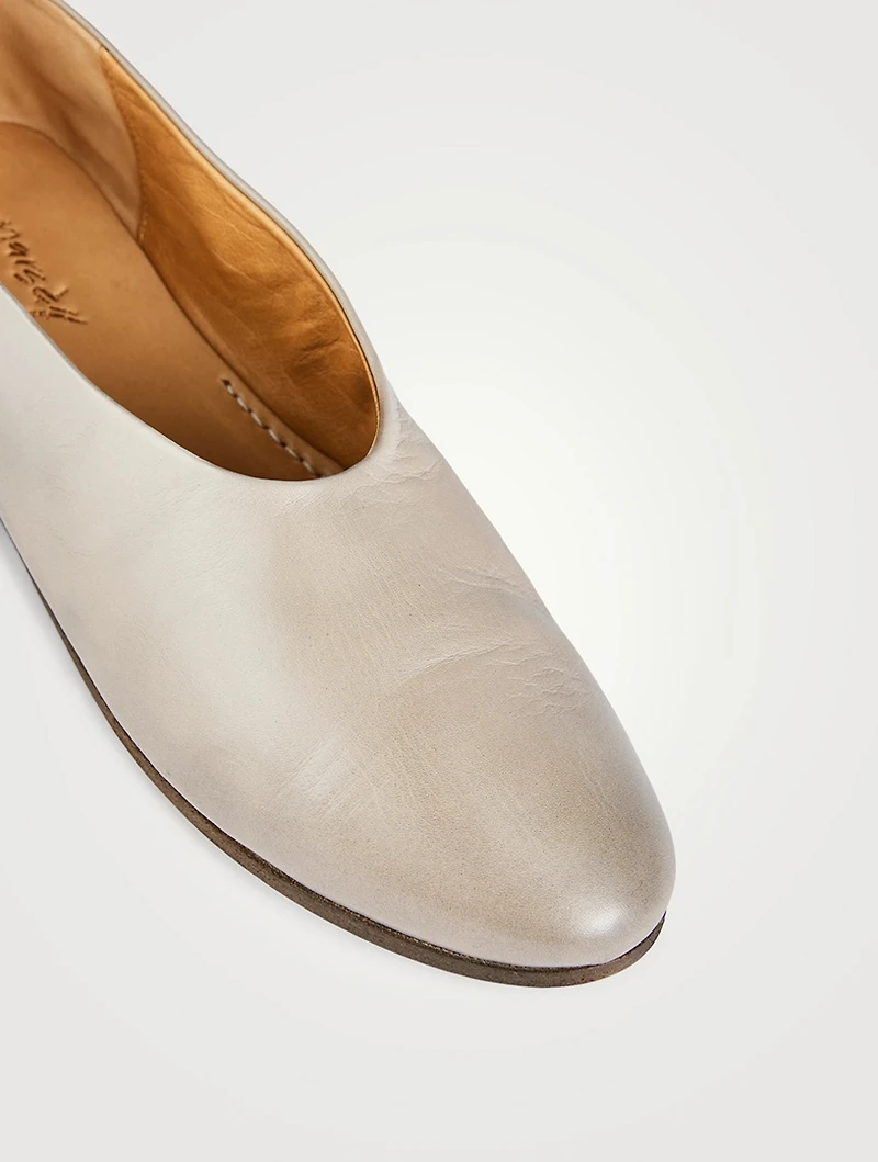 Coltellaccio Leather Ballerina Flats