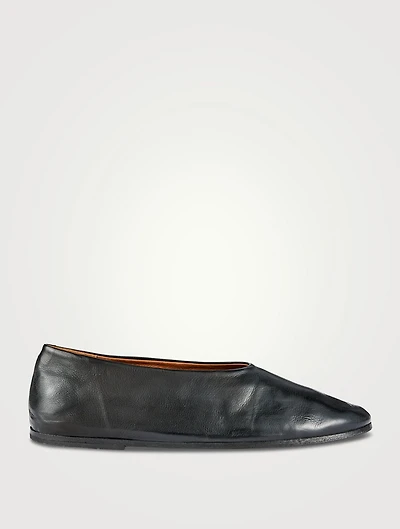 Coltellaccio Leather Ballerina Flats