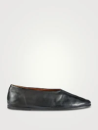 Coltellaccio Leather Ballerina Flats