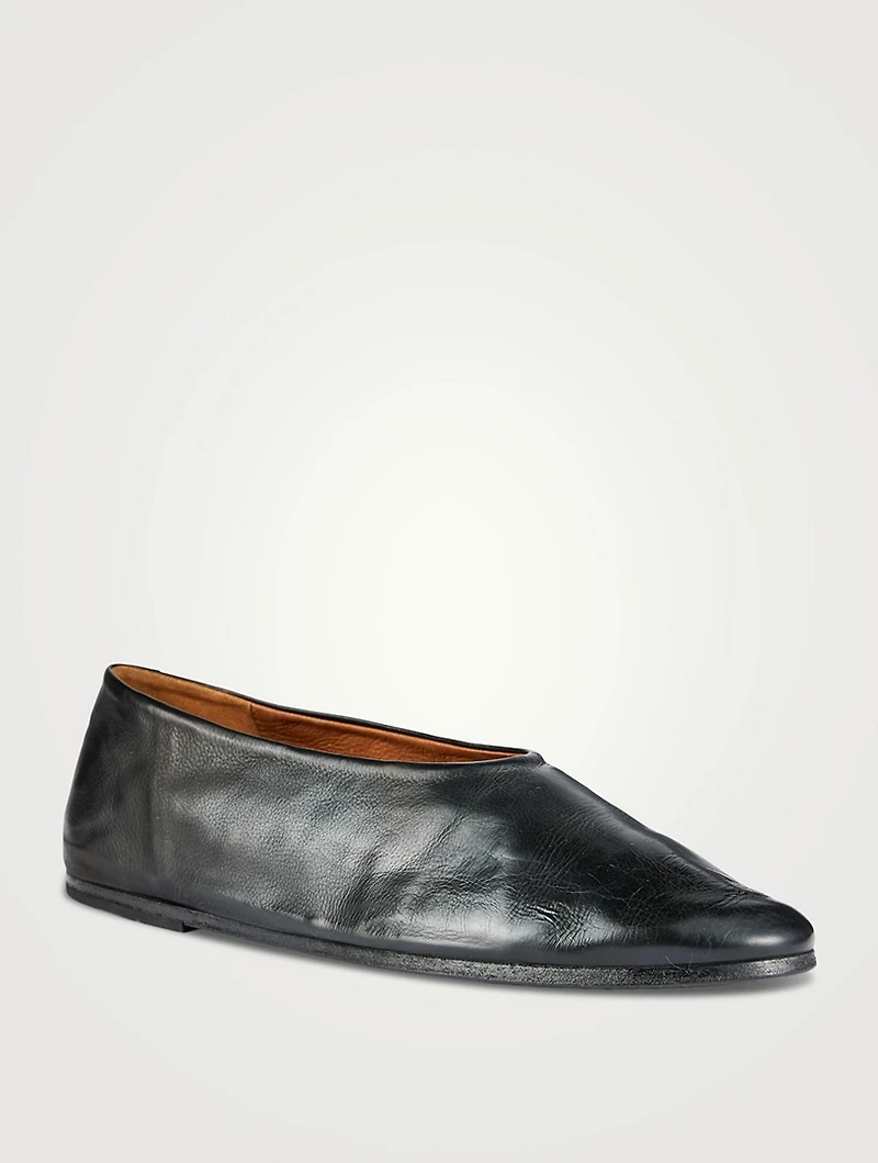 Coltellaccio Leather Ballerina Flats