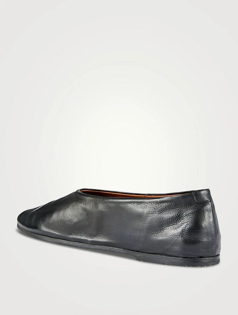 Coltellaccio Leather Ballerina Flats